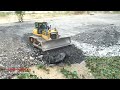 new project shantui dh17 c2 dozer sdlg wheel loader operation skill pushing stone on lotus lake