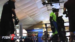 Terence Crawford vs. Yuriorkis Gamboa- Crawford media boxing workout video