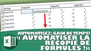 COMMENT AUTOMATISER LA RECOPIE DES FORMULES SUR EXCEL