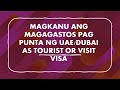 MAGKANU ANG MAGAGASTOS PAG PUNTA NG DUBAI/UAE AS TOURIST OR VISIT VISA