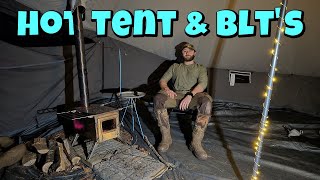 Hot Tent Camp, BLT's, Antique Axe \u0026 Snow | Winter Overnighter