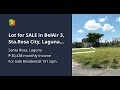 Lot for SALE in BelAir 3, Sta.Rosa City, Laguna LA 151 sqm