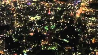 空から日本を見てみよう　空撮動画(夏の夜景）　「東京タワー」