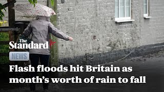 Flash floods hit parts of Britain as month’s worth of rain to fall in 24 hours