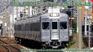 南海6000系 ステンレス無塗装復活車　/　Nankai 6000 series stainless steel unpainted revival car