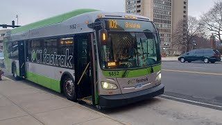 Ride on CTfastrak #1452 on Route 102 to Downtown Hartford