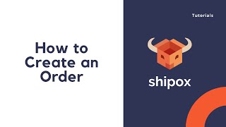 How to Create an order | Shipox