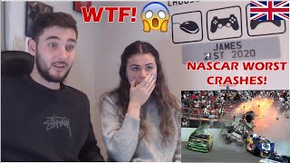 British Couple reacts to The Worst NASCAR Crashes of All Time