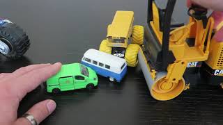 Bruder CAT Steamroller, Schoolbus, Bus, Motorbike, big wheels, for kids and children