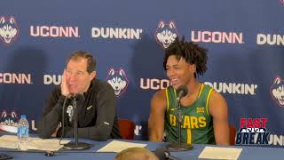 Scott Drew, Robert Wright: Baylor Bears men's basketball postgame (UConn) - 12/4/24