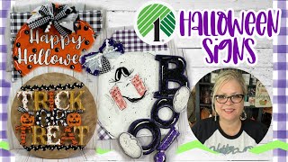 3 Halloween Decor Signs 🎃 💜 | Hand Painted | Dollar Tree Layered Signs | Collab with Giulia