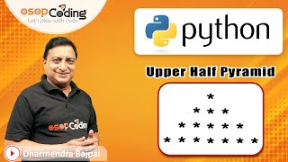 Python program to generate Upper Half Pyramid | Python Tutorial | Nested Loop | #python #lecture68