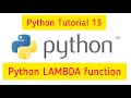 Python Tutorial 13: What is Lambda function,Python Lambda Function usage,#Lambda #WhatIsLambda