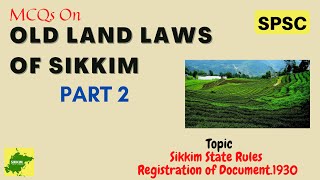MCQs on Old land laws of Sikkim | Part 2