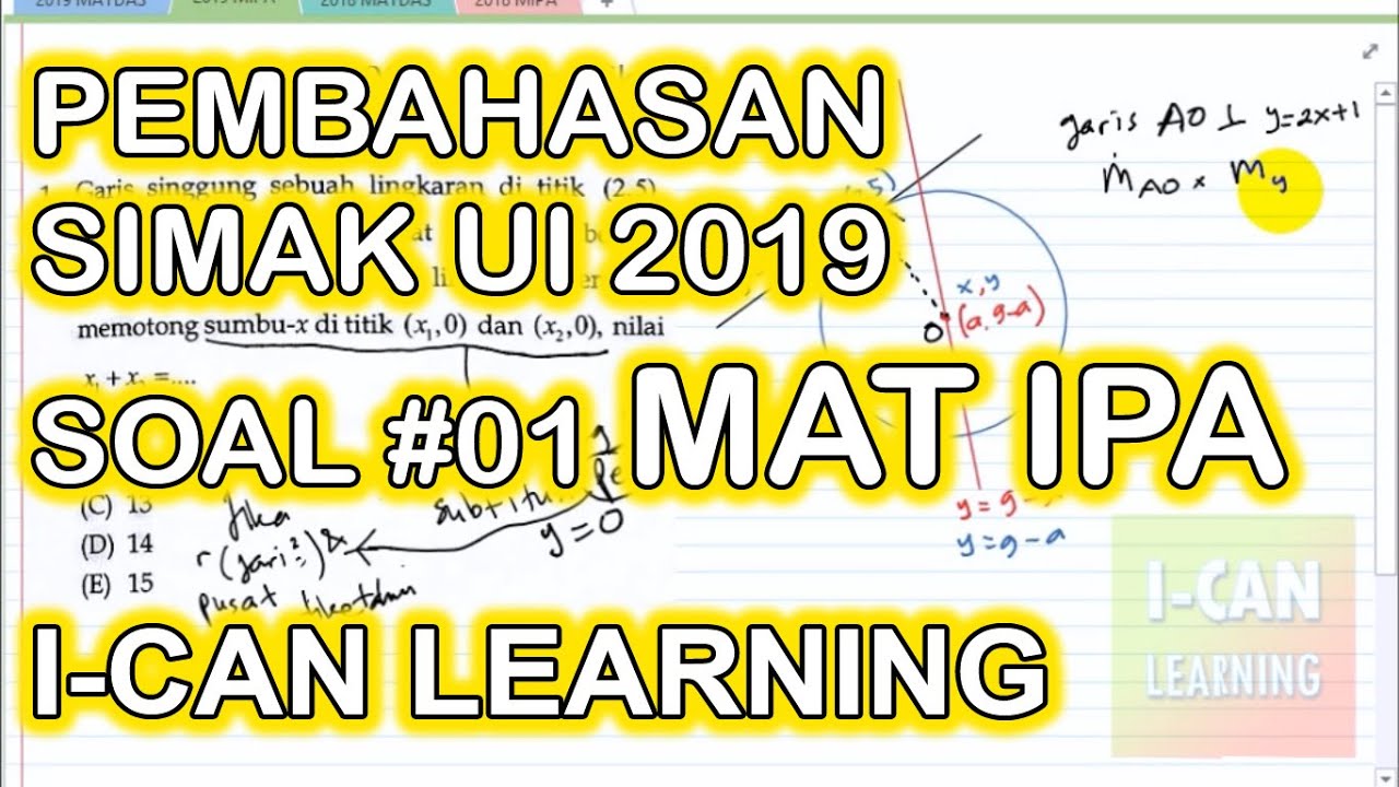 Pembahasan SIMAK UI 2019 Soal #01 Matematika IPA - YouTube