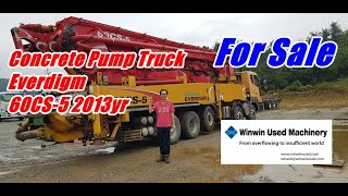 [ Winwin Used Machinery ] Used Concrete Pump Truck Everdigm 60CS-5 2013yr For sale