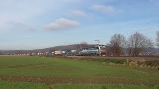 Bahnverkehr auf der Rheintalbahn bei Kollmarsreute - Dezember 2023