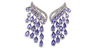 Rarities 8.29ct Tanzanite   Zircon Winged Drop Earrings