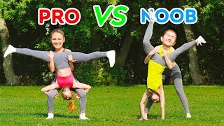Impossible Acrobatics Challenge Pro Vs Noob Spin The Mystery Wheel  Gymnastic Tricks