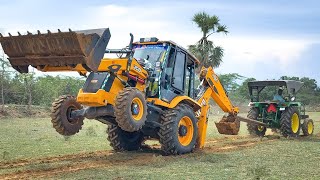 JCB 3DX Unloading from Truck and Pipeline dig Installation and backfilling | Jcb video