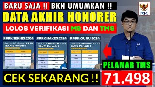 🔴BARU SAJA BKN UMUMKAN DATA AKHIR PELAMAR MS DAN TMS PPPK 2024 CEK SEKARANG !!