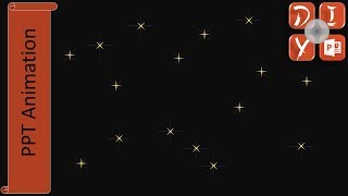 MS PowerPoint training - PPT Animation - Star twinkling / flash stars.