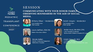 Communicating with your donor family - 2021 Pediatric Transplant Conference