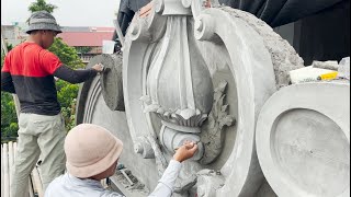 Two Workers Hand-Built A Concrete Relief For A Villa In Five Days