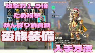 ゼルダの伝説　ティアーズオブザキングダム【攻略】「蛮族装備」攻撃力1.5倍　ため攻撃のがんばり消費減