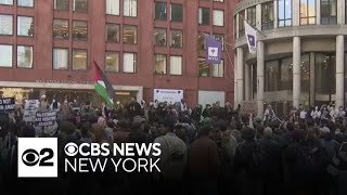 Pro-Palestinian protests erupt outside NYU's Stern School of Business