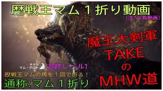 【MHW】11分00秒 歴戦王マムタロト 追跡レベル１ 大角破壊 狂乱のエルドラド【モンスターハンターワールド】