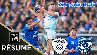 TOP 14: Résumé partie complète RC Vannes vs Montpellier Hérault Rugby : J17 - Saison 24/25