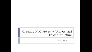 2 Creating MVC Project and Understanding Folder Structure