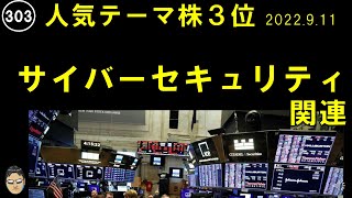 サイバーセキュリティ関連（人気テーマ株３位）