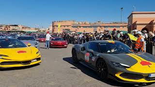 FERRARI CAVALCADE 2023 at the famous Jemaa  EL Fna Square in Marrakech Morocco