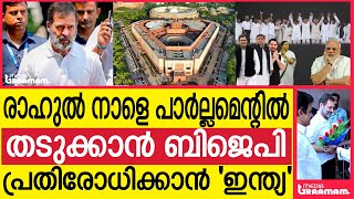 രാഹുൽ നാളെ പാർലമെന്റിൽ തടുക്കാൻ BJP പ്രതിരോധിക്കാൻ ഇന്ത്യ