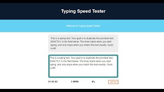Typing Speed Tester In JavaScript With Source Code | Source Code & Projects