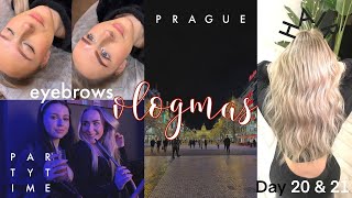 VLOGMAS 20 \u0026 21 // nechala jsem si vytetovat obočí, nové vlasy, dárky \u0026 Praha