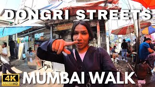 Streets of Dongri Towards Alleys of Busy Kalbadevi, Mumbai 4K With She' Walkin, INDIA WALK