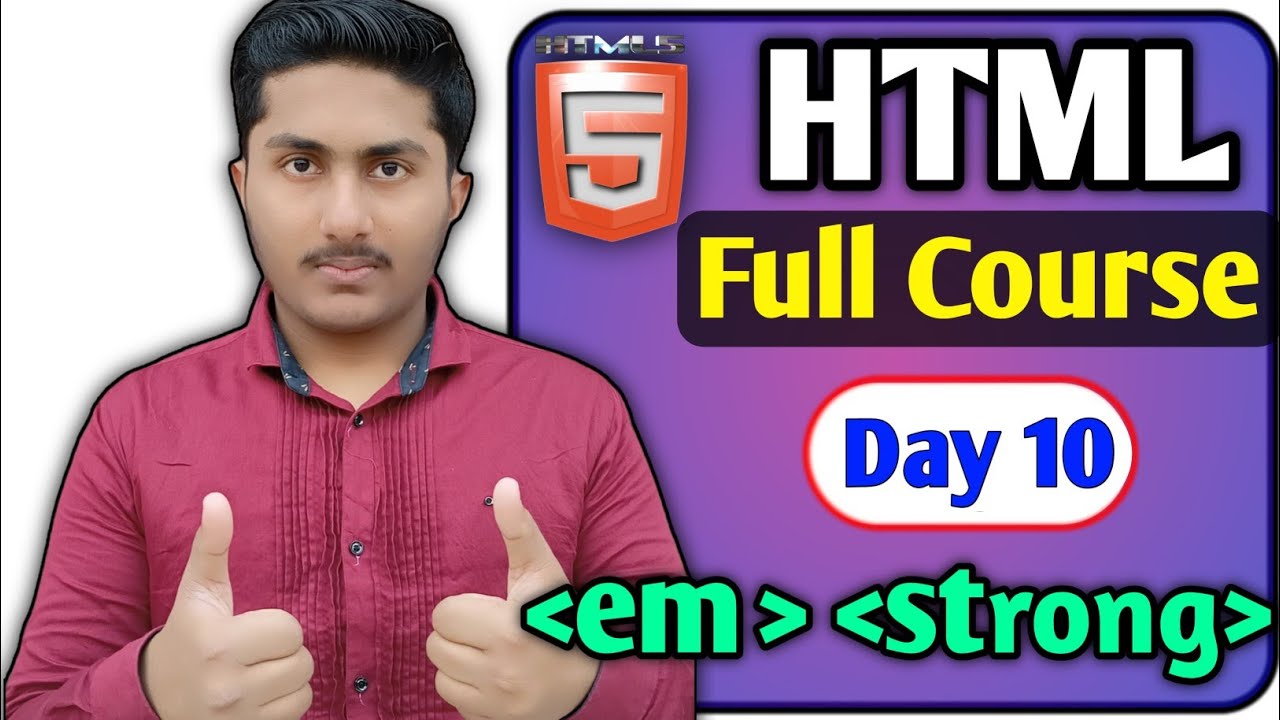 Em Tag And Strong Tag In HTML 5 Tutorial In Hindi | What Is Em Tag And ...