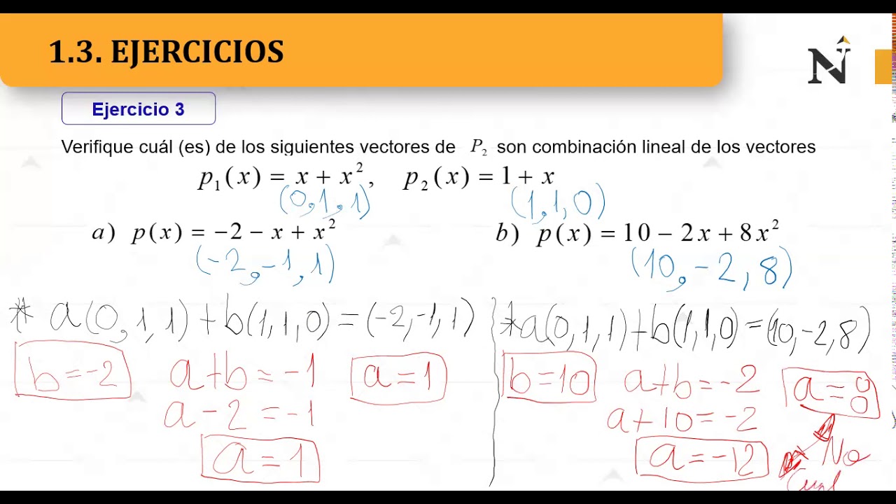 COMBINACION LINEAL - CLASE - YouTube