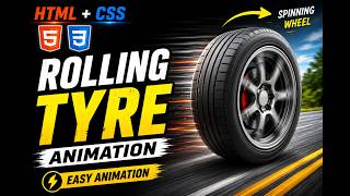 How to Make a Moving Tyre Animation with HTML & CSS #html #htmltutorial