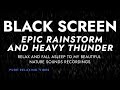 Fall Asleep to Heavy Rain and Thunder Sounds | Relax and Wind Down to Black Screen Nature Sounds