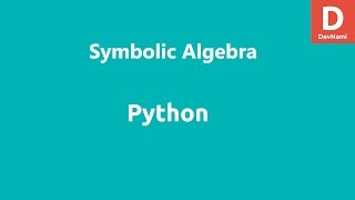 Python Sympy Symbolic Algebra