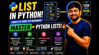 Python Lists Explained in One Video 🔥 | Complete List Tutorial for Beginners | Python Basics