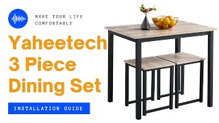 Yaheetech 3-Piece Dining Set Installation Guide #diningset