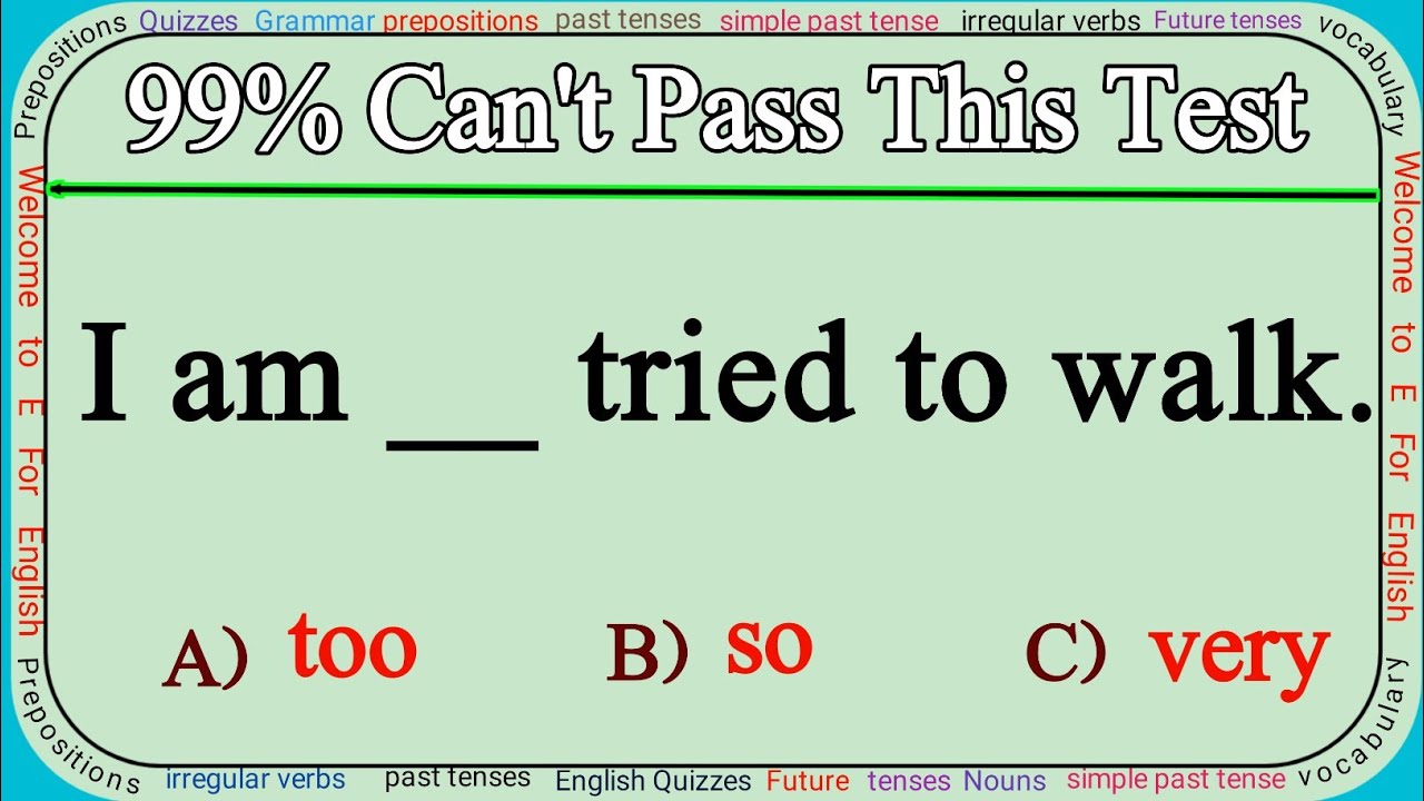 Mixed Grammar Test Only 1 Can Pass This Test Youtube