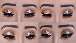 Glitter smokey eye makeup tutorial | eye makeup tutorial for beginners