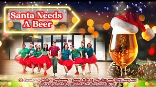 Santa Needs A Beer - Beginner Line Dance | Demo by : Amare Suvarna