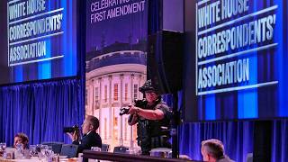 White House Correspondents' Dinner shooting: See Trump evacuation, chaotic ballroom scenes